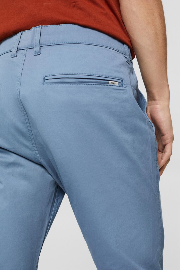 Pantalones chinos ajustados en algodón ecológico, BLUE, detail image number 5