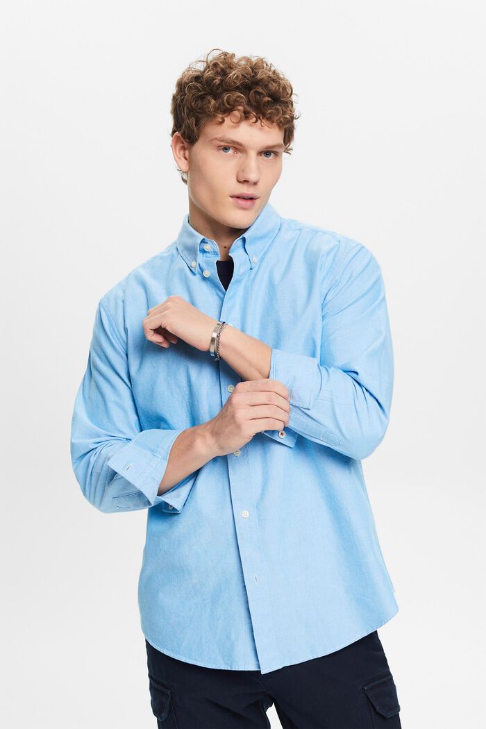 Camiseta oxford de algodón, BLUE, detail image number 4