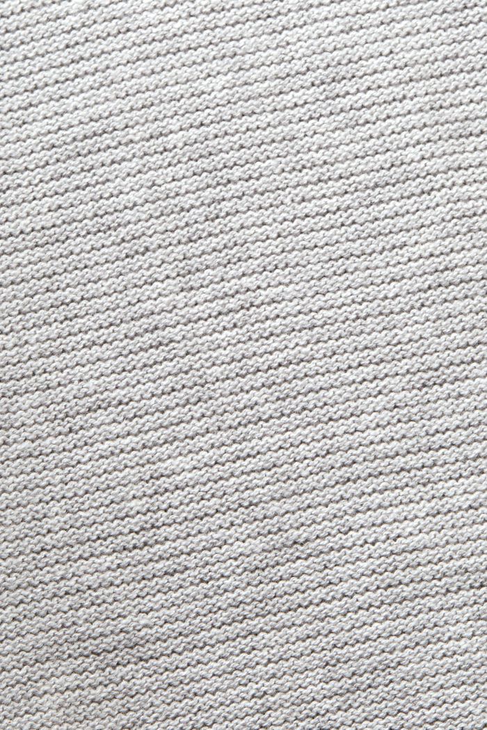 Jersey de punto con textura y cuello en pico, LIGHT GREY, detail image number 5