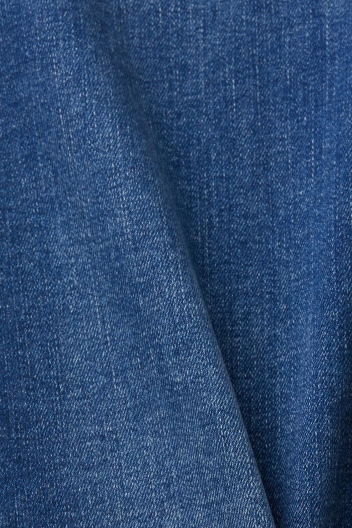 Jeans straight leg en mezcla de algodón elástico, BLUE MEDIUM WASHED, detail image number 5