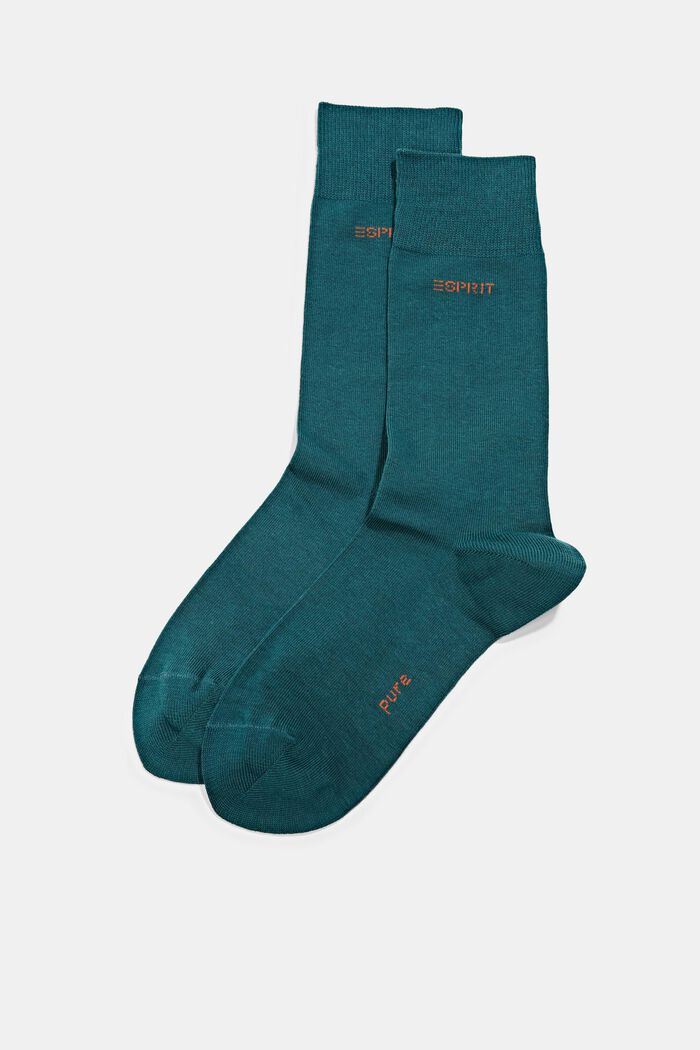 Pack de 2 pares de calcetines, algodón ecológico, PETROL, detail image number 0