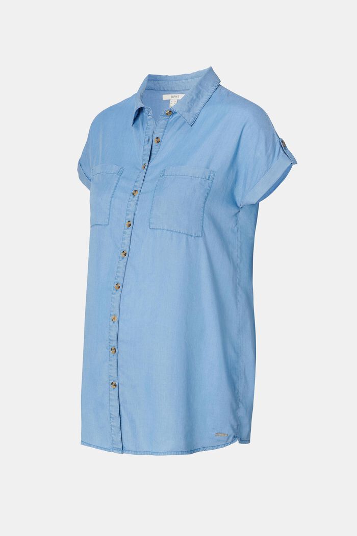 En TENCEL™: blusa de aspecto denim, MEDIUM WASHED, detail image number 5