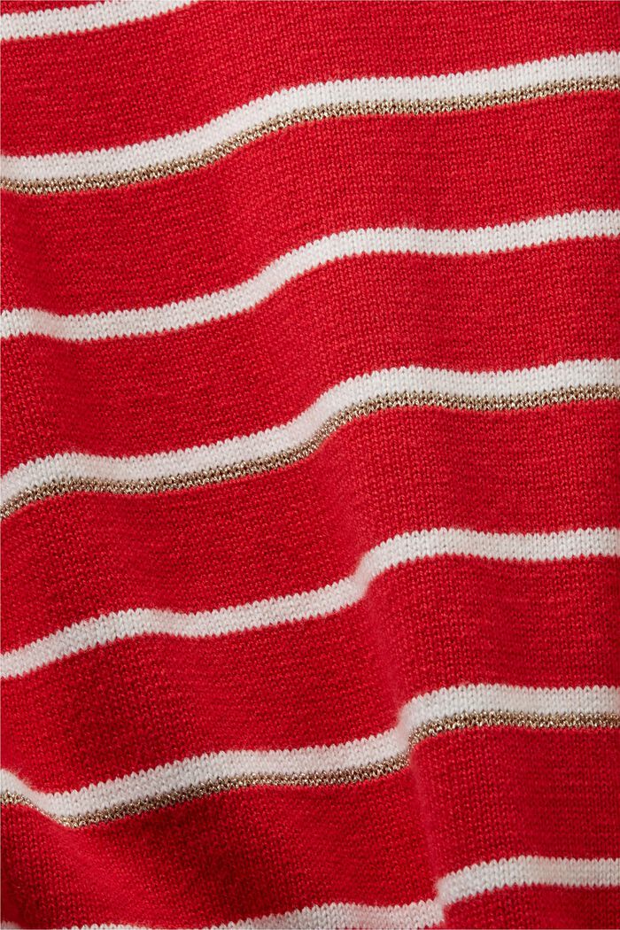 Jersey de punto a rayas con cachemira, RED, detail image number 5