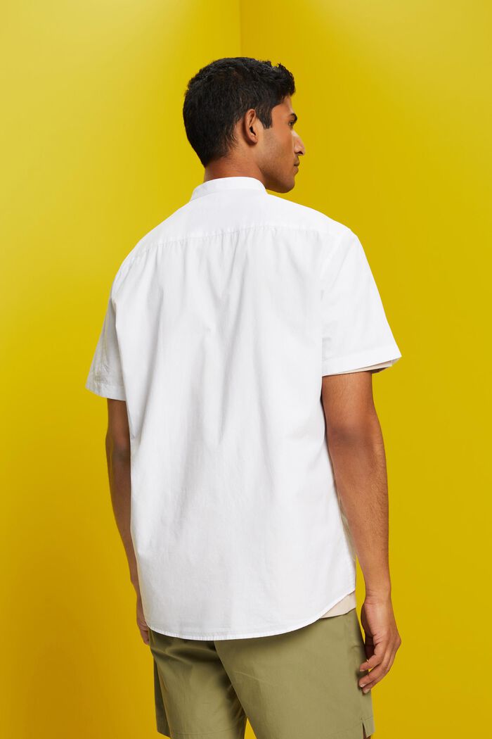 Camisa de algodón con cuello mao, WHITE, detail image number 3