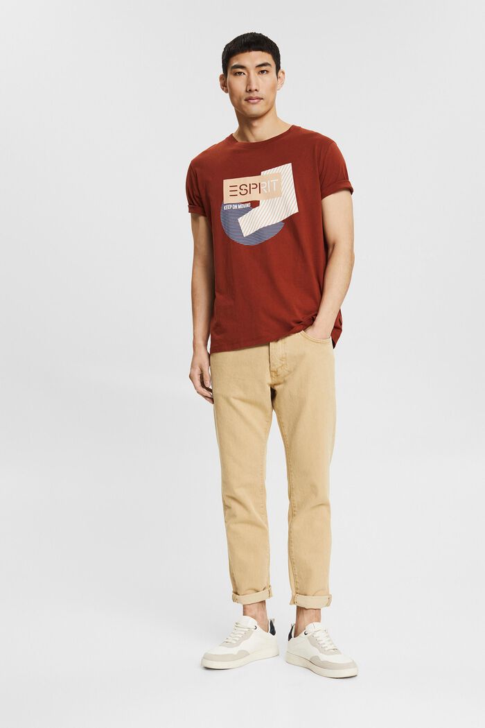 Camiseta de algodón ecológico con estampado, RUST BROWN, detail image number 5