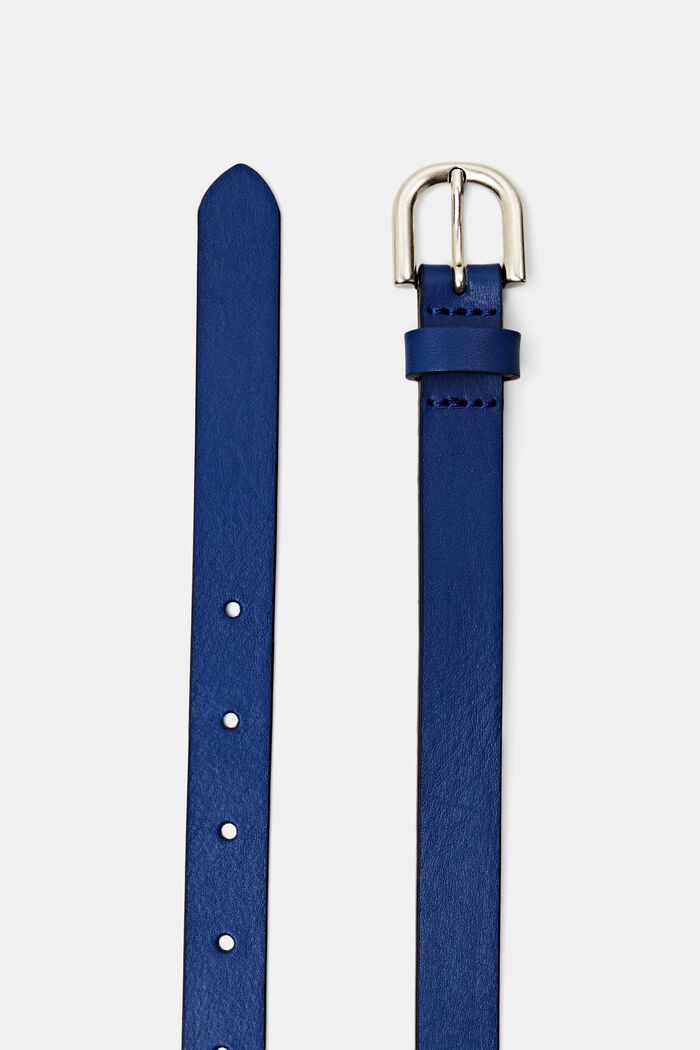 Cinturón de piel estrecho, BRIGHT BLUE, detail image number 1