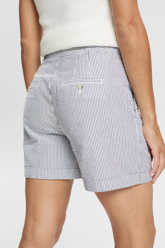 Pantalones cortos de algodón a rayas, WHITE, detail image number 4