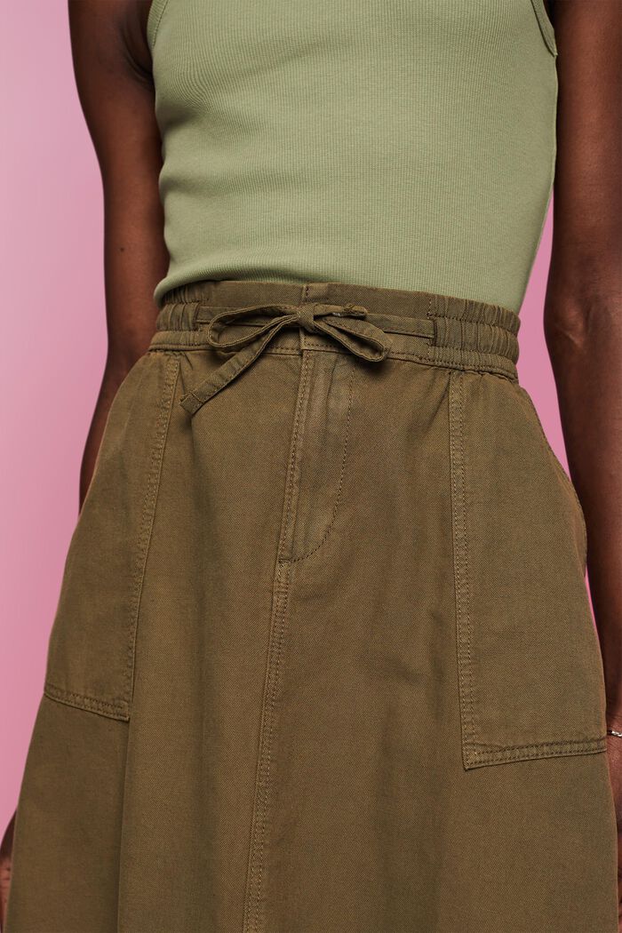Minifalda con cintura elástica, KHAKI GREEN, detail image number 2