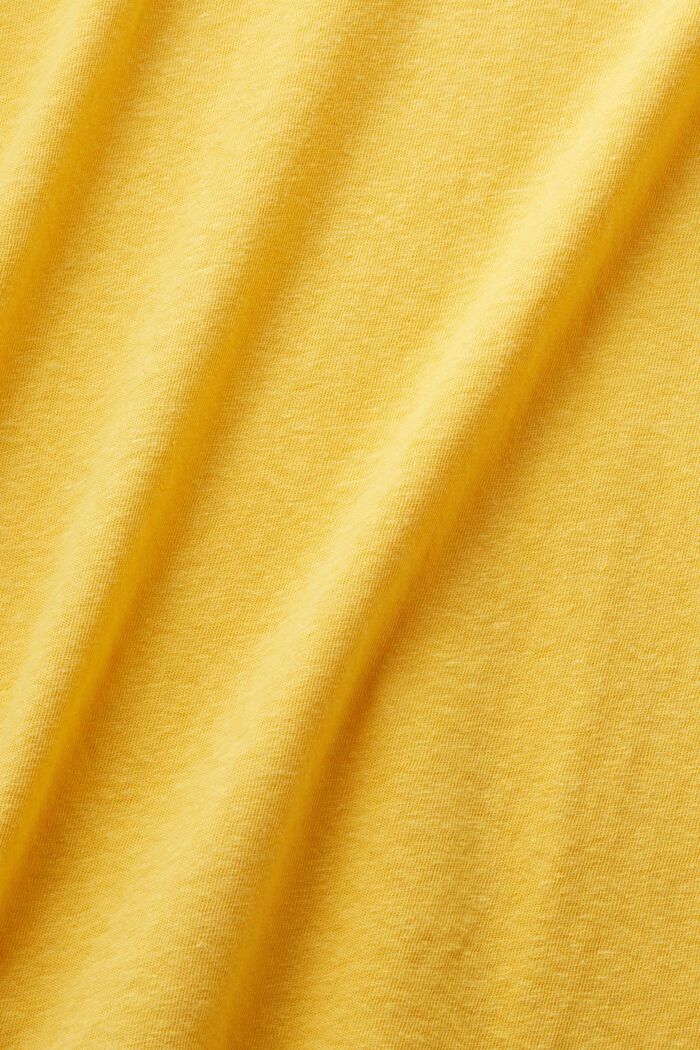 Camiseta de algodón y lino, SUNFLOWER YELLOW, detail image number 4