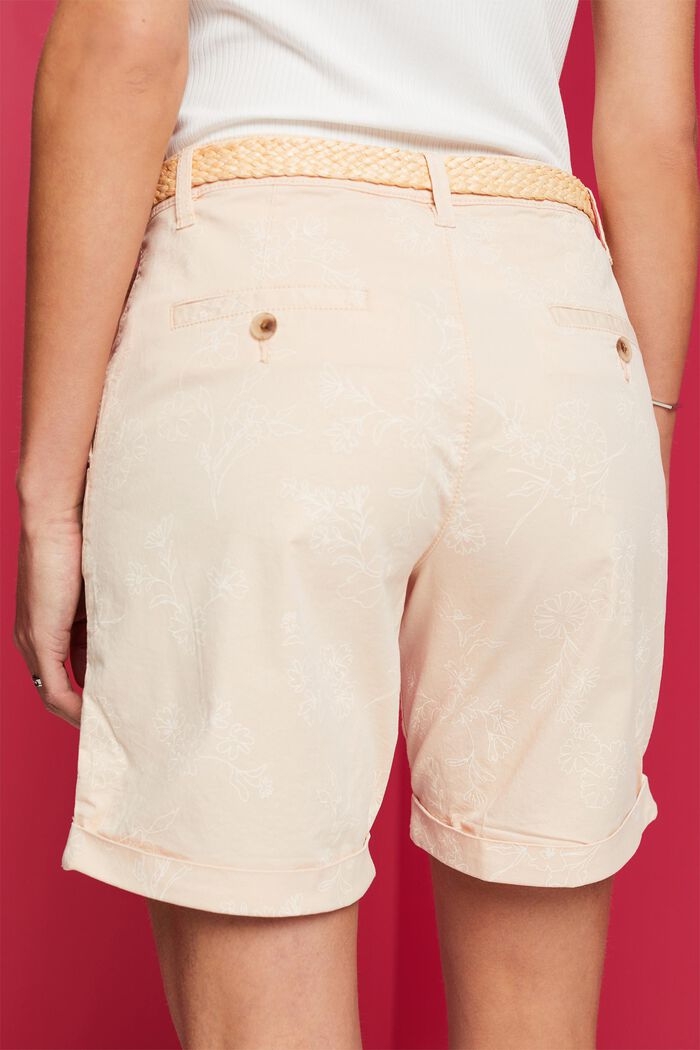 Pantalones cortos con diseño y cinturón trenzado de rafia, PASTEL PINK, detail image number 4