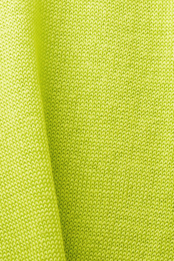 Jersey de lino con cuello redondo, LIME GREEN, detail image number 4