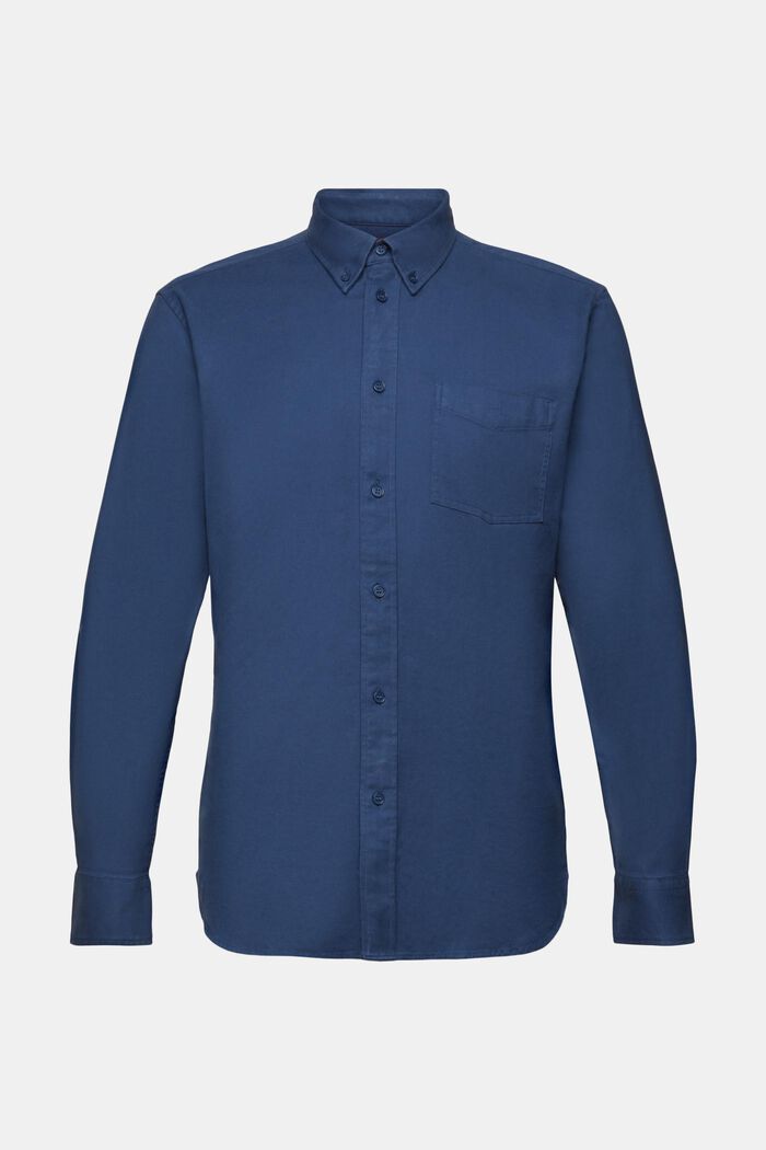 Camisa de sarga de corte normal, GREY BLUE, detail image number 5