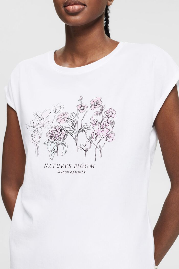 Camiseta con estampado, algodón ecológico, WHITE, detail image number 2
