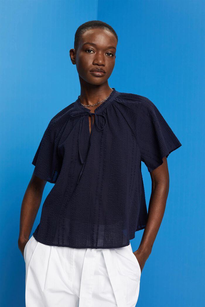 Blusa de algodón, NAVY, detail image number 0