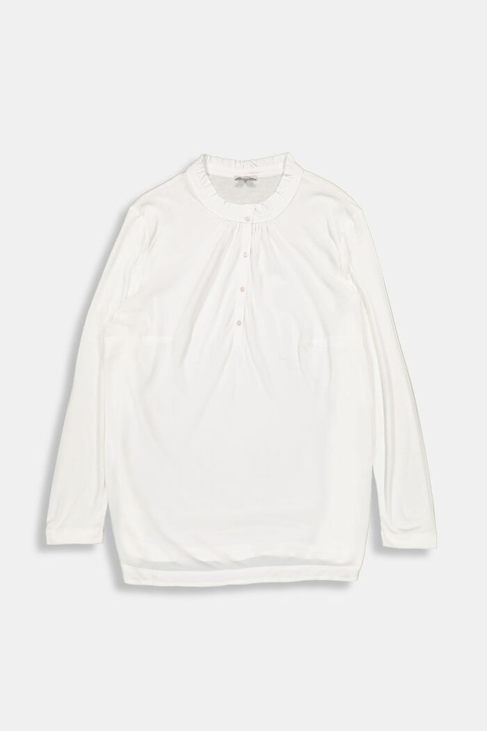 Camiseta de manga larga CURVY, LENZING™ ECOVERO™, OFF WHITE, detail image number 0