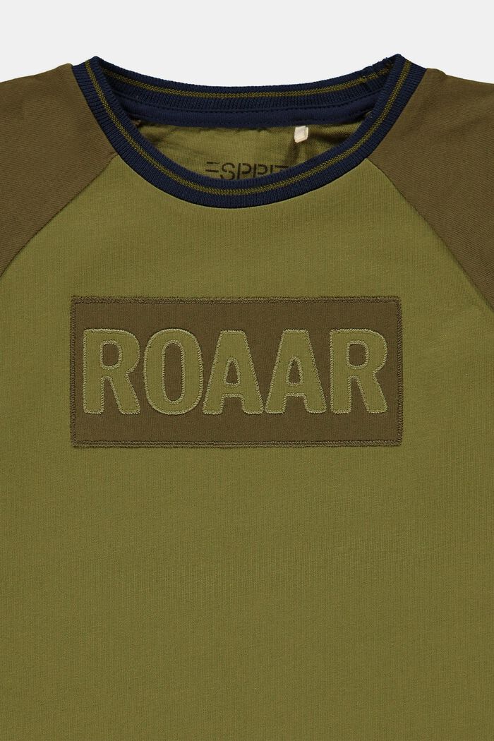 Camiseta con bordado, 100 % algodón, LEAF GREEN, detail image number 2