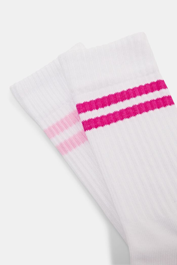 Pack de 2 pares de calcetines de tenis a rayas, WHITE, detail image number 2