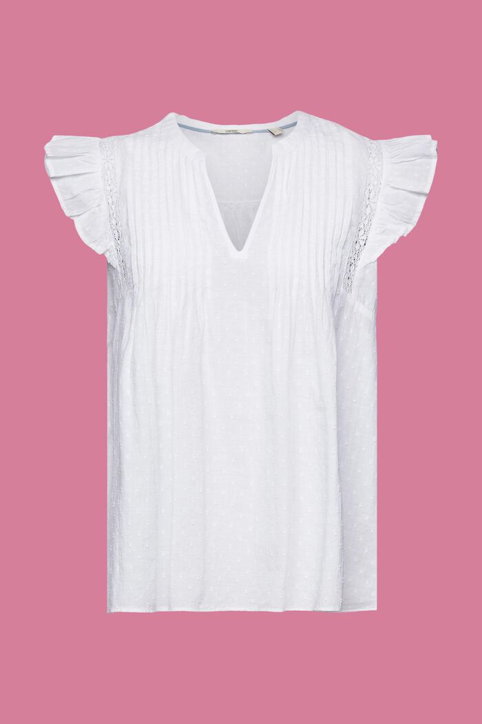 Blusa sin mangas a lunares, 100 % algodón, WHITE, detail image number 6
