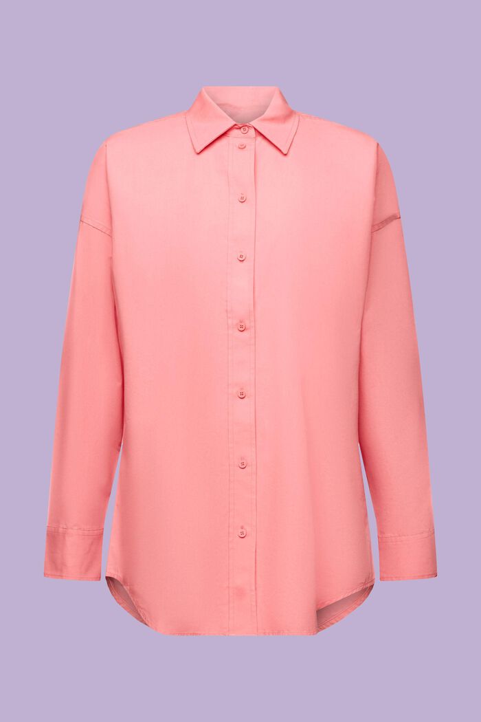 Camisa en popelina de algodón, PINK, detail image number 5