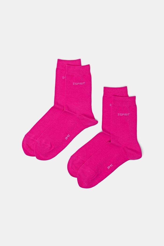 Pack de 2 pares de calcetines de punto, en algodón ecológico, HOT PINK, detail image number 0