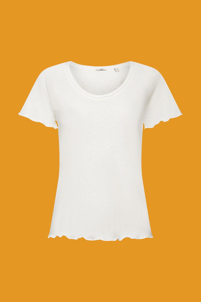 Camiseta con bajos enrollados, mezcla de algodón y lino, ICE, detail image number 6