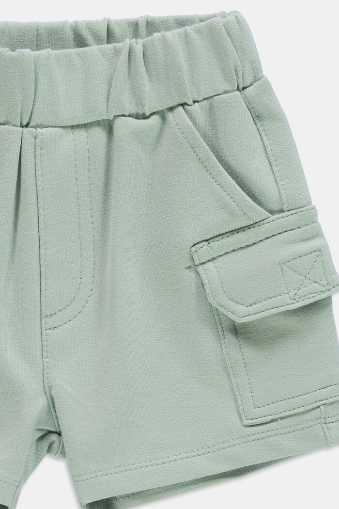 Pantalones cargo cortos de felpa, LIGHT AQUA GREEN, detail image number 2