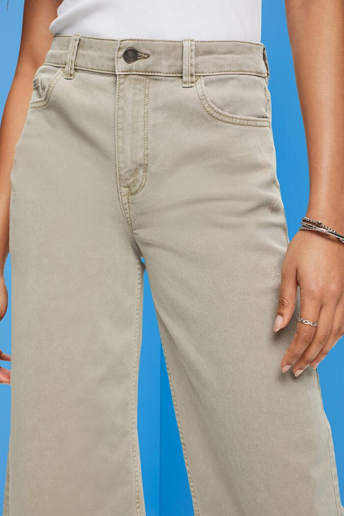 Pantalón culotte de tiro alto con perneras anchas, DUSTY GREEN, detail image number 2