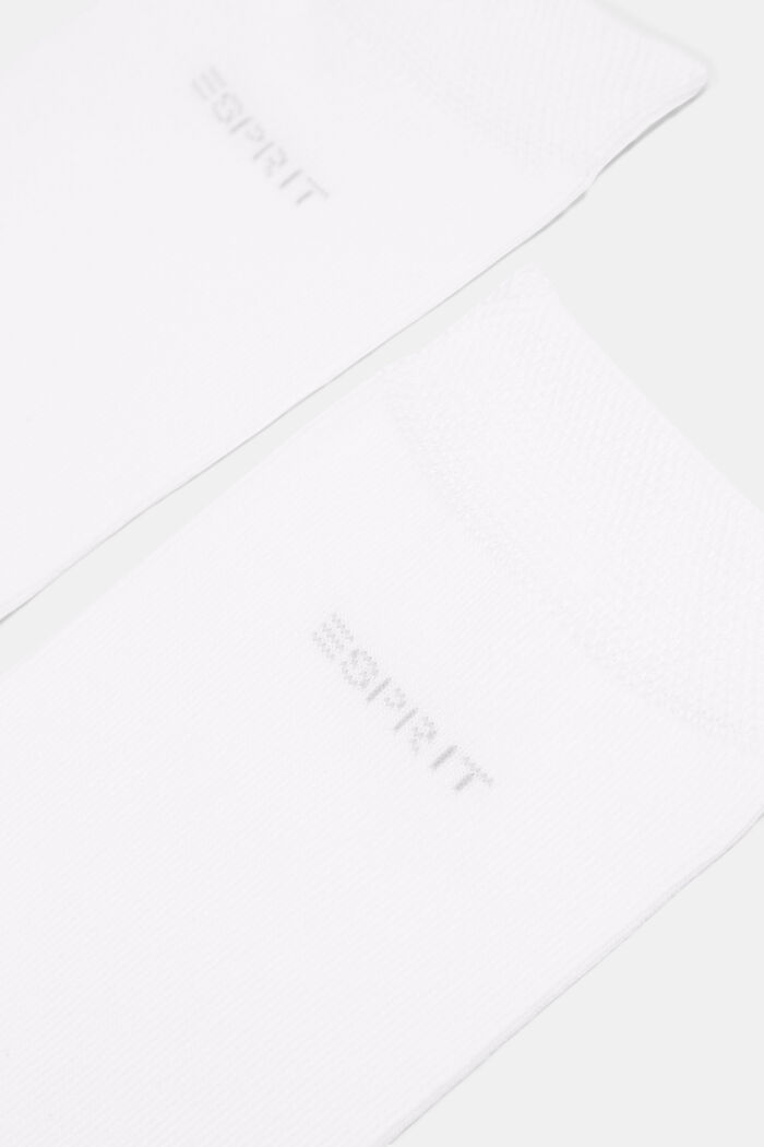 Pack de dos pares de calcetines realizados en mezcla de algodón ecológico, WHITE, detail image number 1