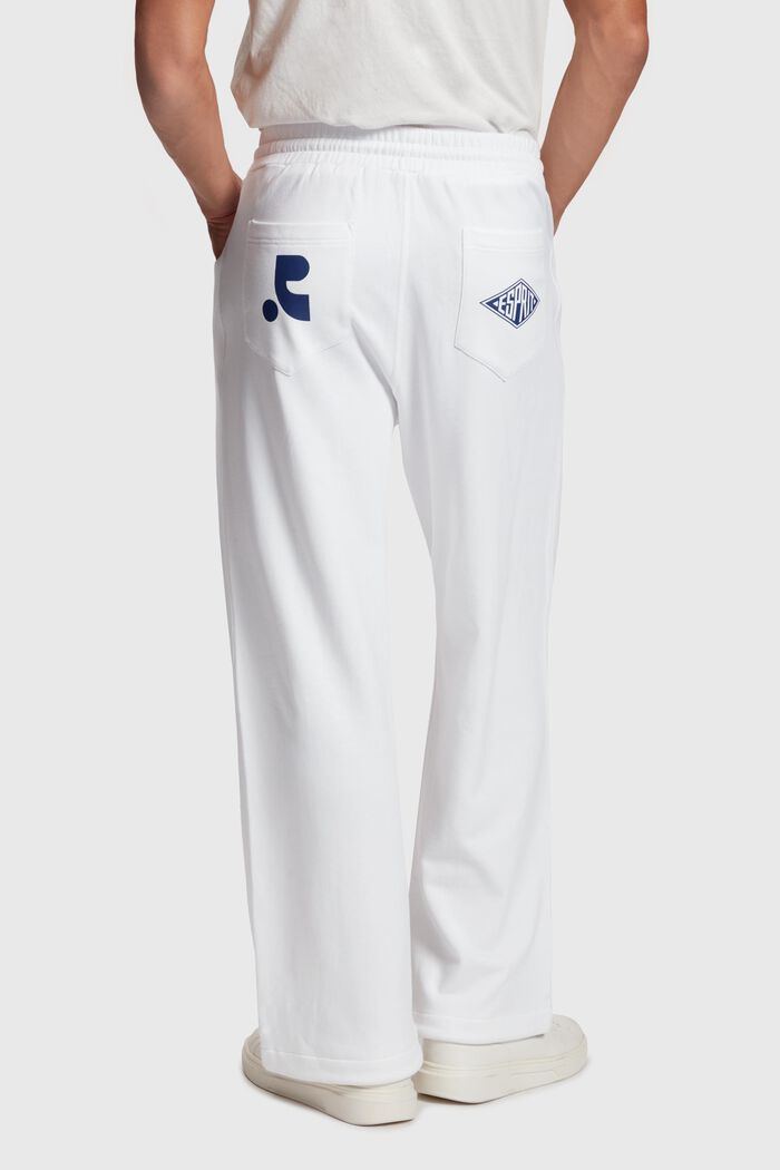 Pantalón estilo jogger en tejido jersey, WHITE, detail image number 1