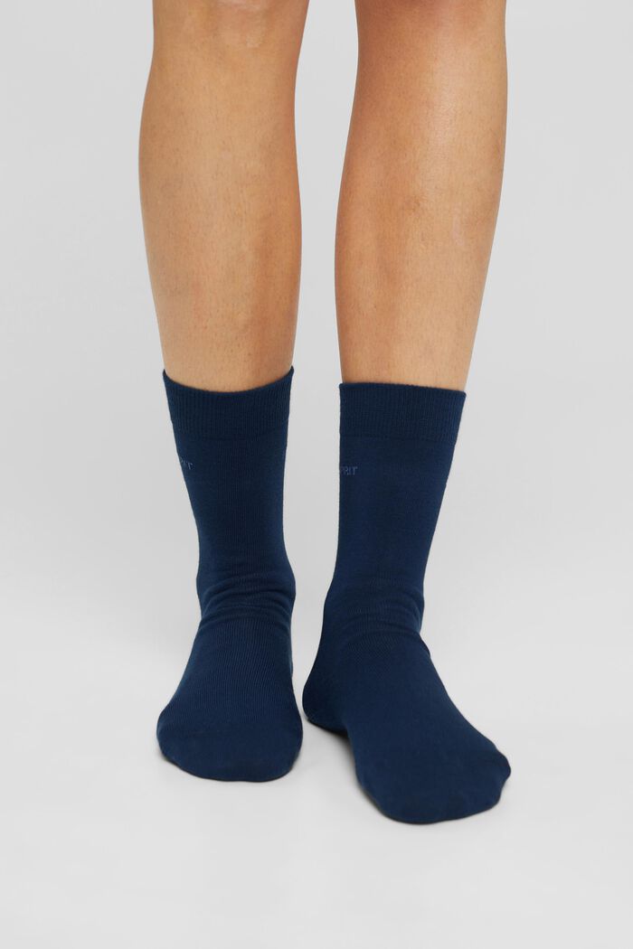 Pack de diez pares de calcetines unicolor, algodón ecológico, MARINE, detail image number 2