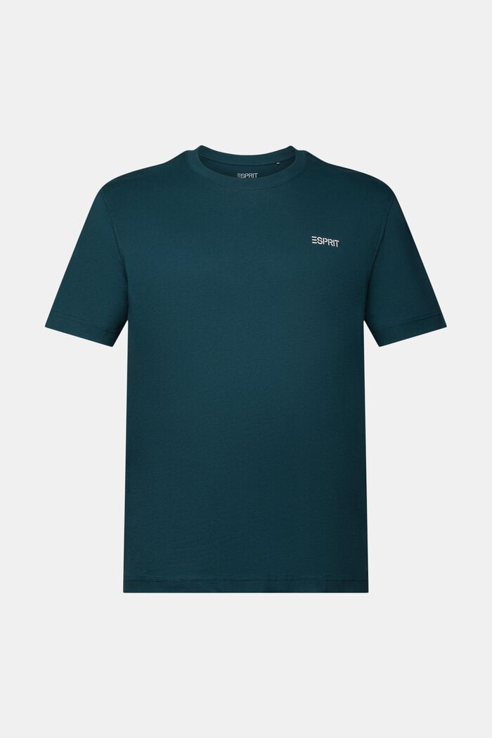 Camiseta de algodón con logotipo, DARK TEAL GREEN, detail image number 5