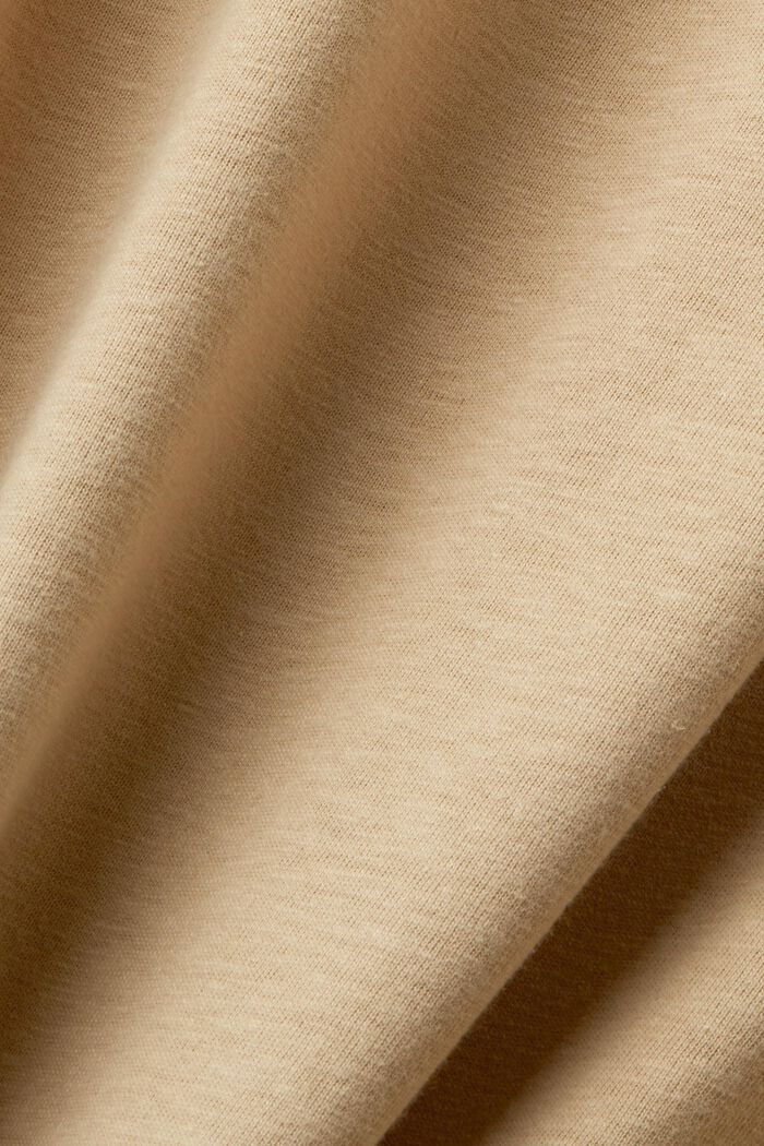 Camiseta en mezcla de algodón- lino, SAND, detail image number 5