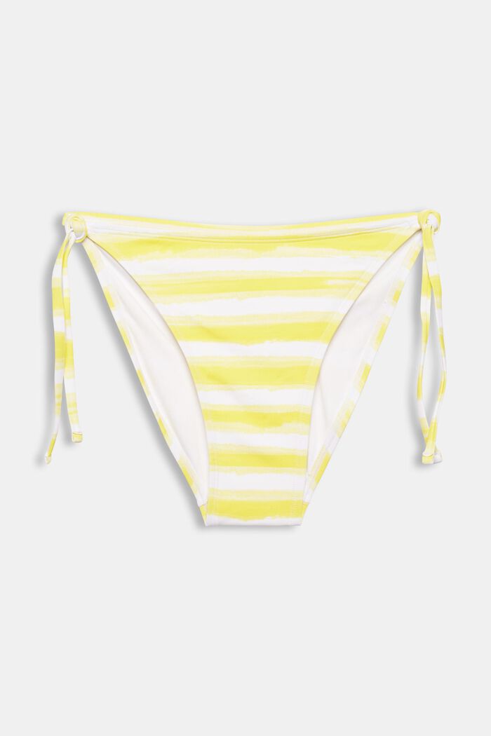 Slip de bikini a rayas con cintas para atar, BRIGHT YELLOW, detail image number 3