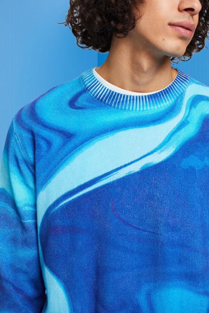 Jersey de algodón con estampado allover, BLUE, detail image number 2