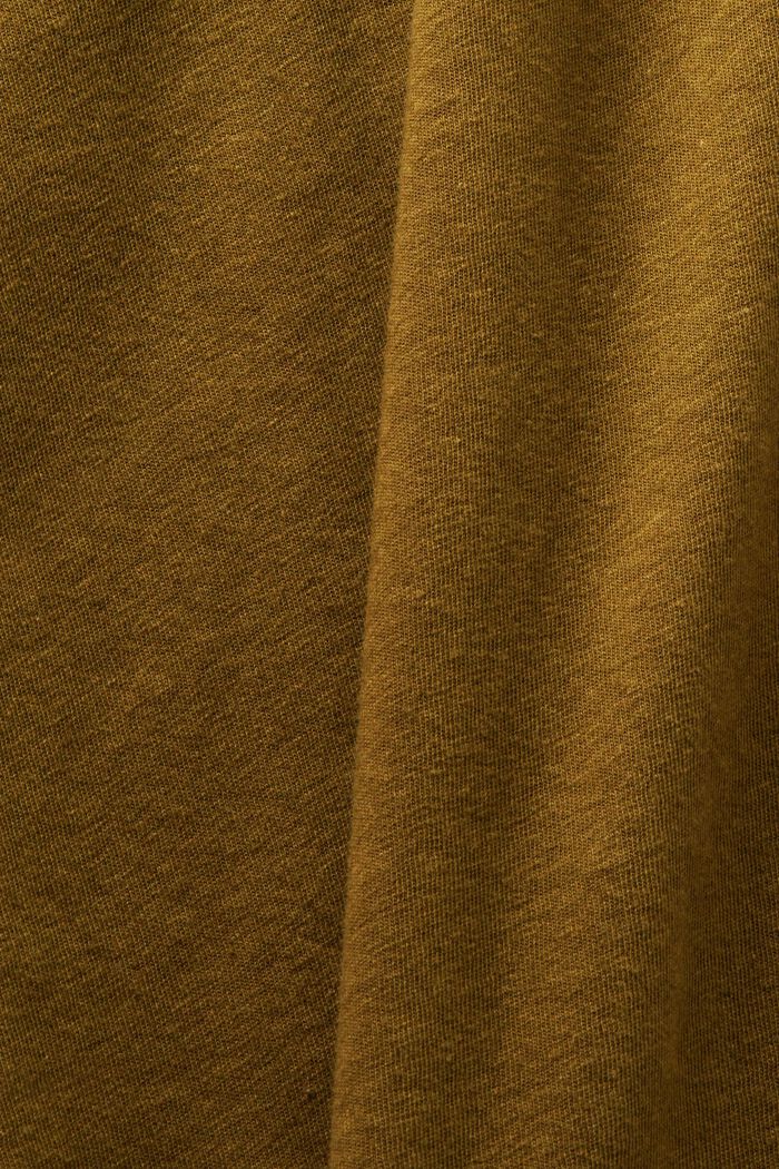 Polo de algodón y lino, OLIVE, detail image number 4