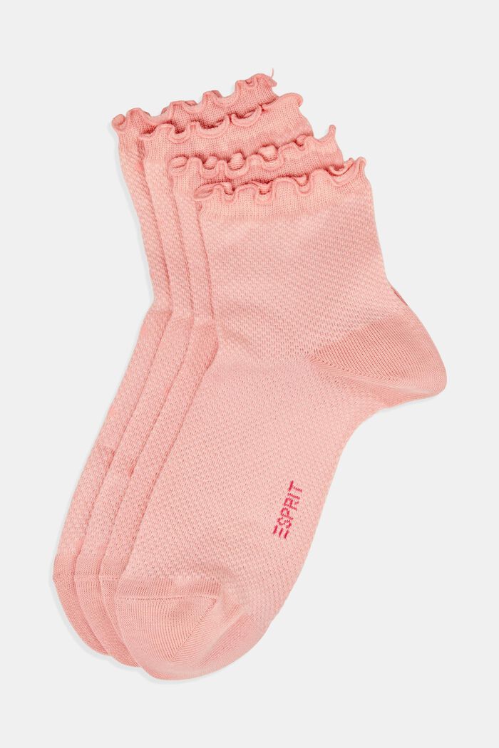 Pack de 2 pares de calcetines con dobladillo de lechuga, en algodón ecológico, BONBON, detail image number 0