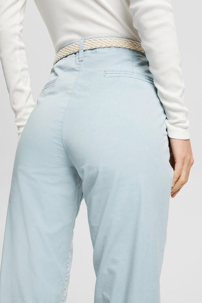 Pantalones chinos con cinturón trenzado, GREY BLUE, detail image number 3