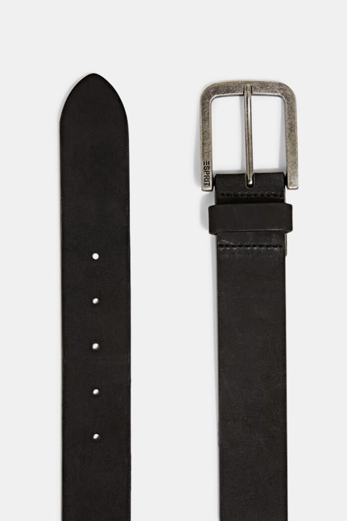 Cinturón de piel nobuk, BLACK, detail image number 1
