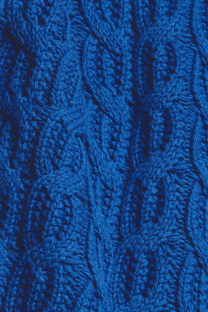 Jersey de punto trenzado en mezcla de algodón, BRIGHT BLUE, detail image number 4