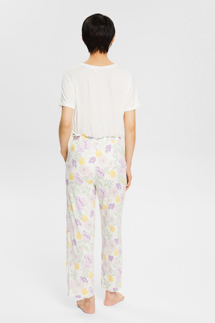 Pantalón de pijama con estampado floral, LENZING™ ECOVERO™, OFF WHITE 3, detail image number 3