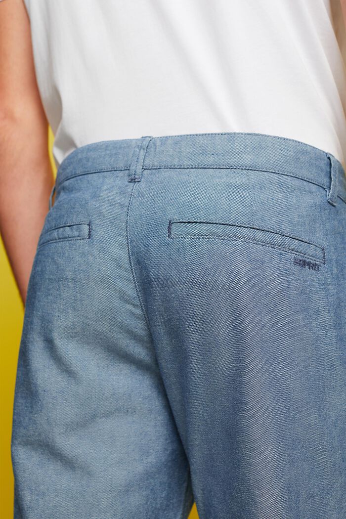 Pantalones chinos con textura, 100% algodón, BLUE, detail image number 4