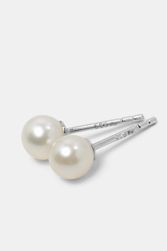 Pendientes de plata de ley con perlas, SILVER, detail image number 1