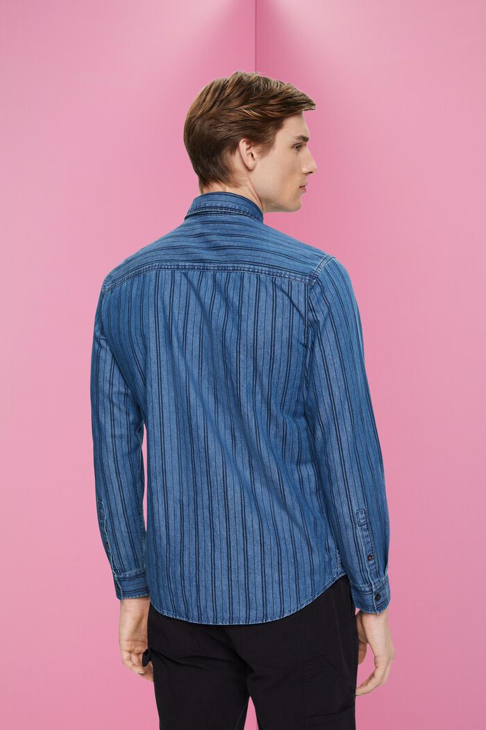 Camisa vaquera ajustada a rayas, NAVY/BLUE, detail image number 3