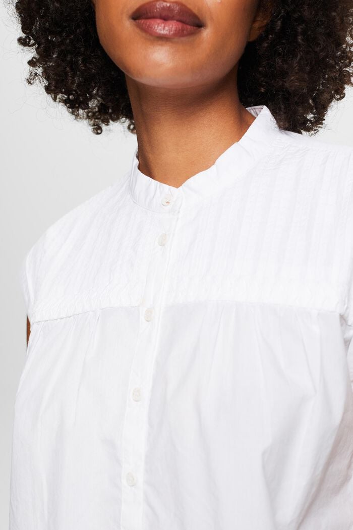 Blusa de algodón sin mangas, WHITE, detail image number 3