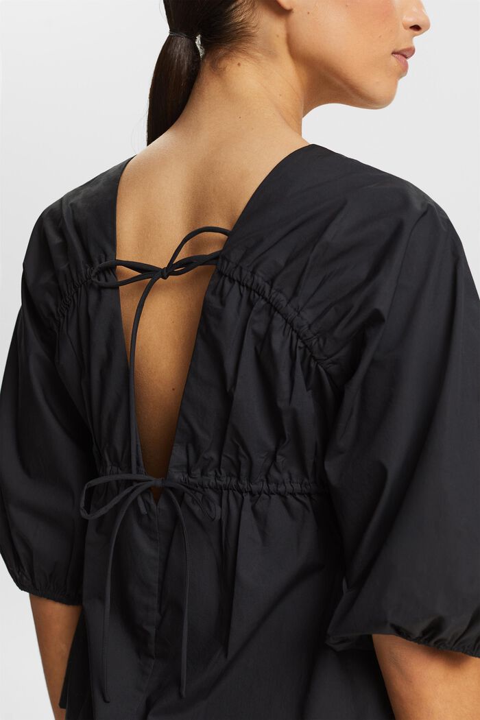 Blusa de popelina con mangas blusón, BLACK, detail image number 3