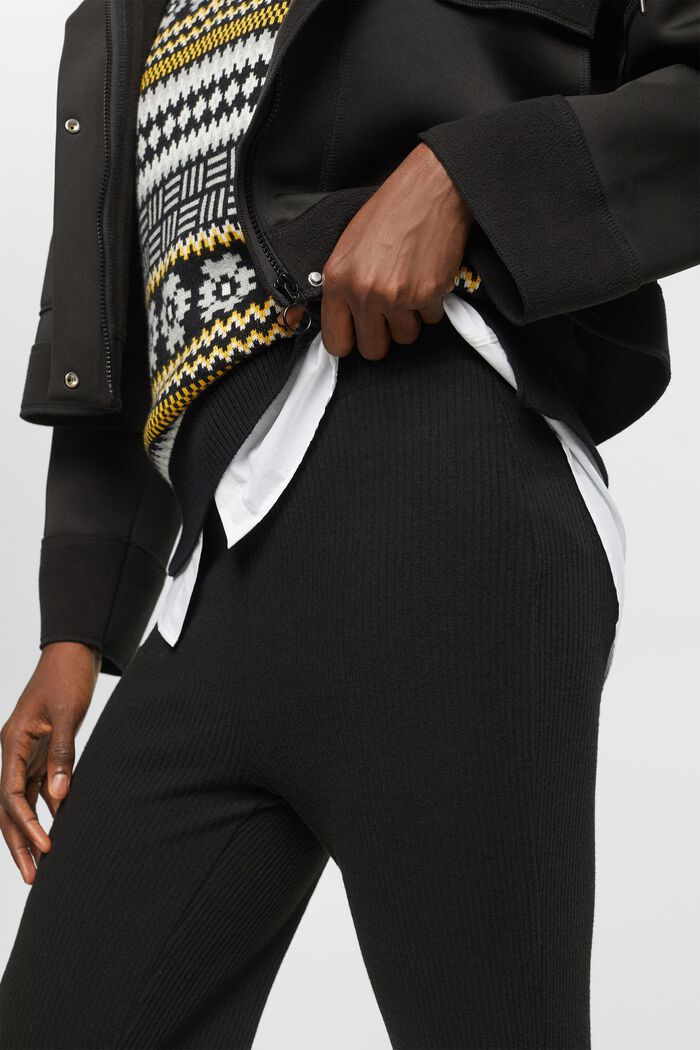 Pantalón de punto acanalado, BLACK, detail image number 2