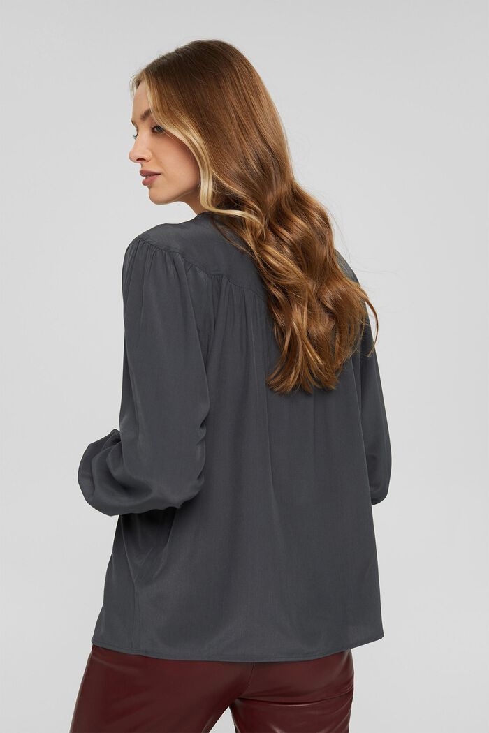 Blusa con volantes, LENZING™ ECOVERO™, ANTHRACITE, detail image number 3