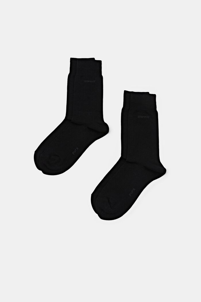 Pack de 2 pares de calcetines, algodón ecológico, BLACK, detail image number 0
