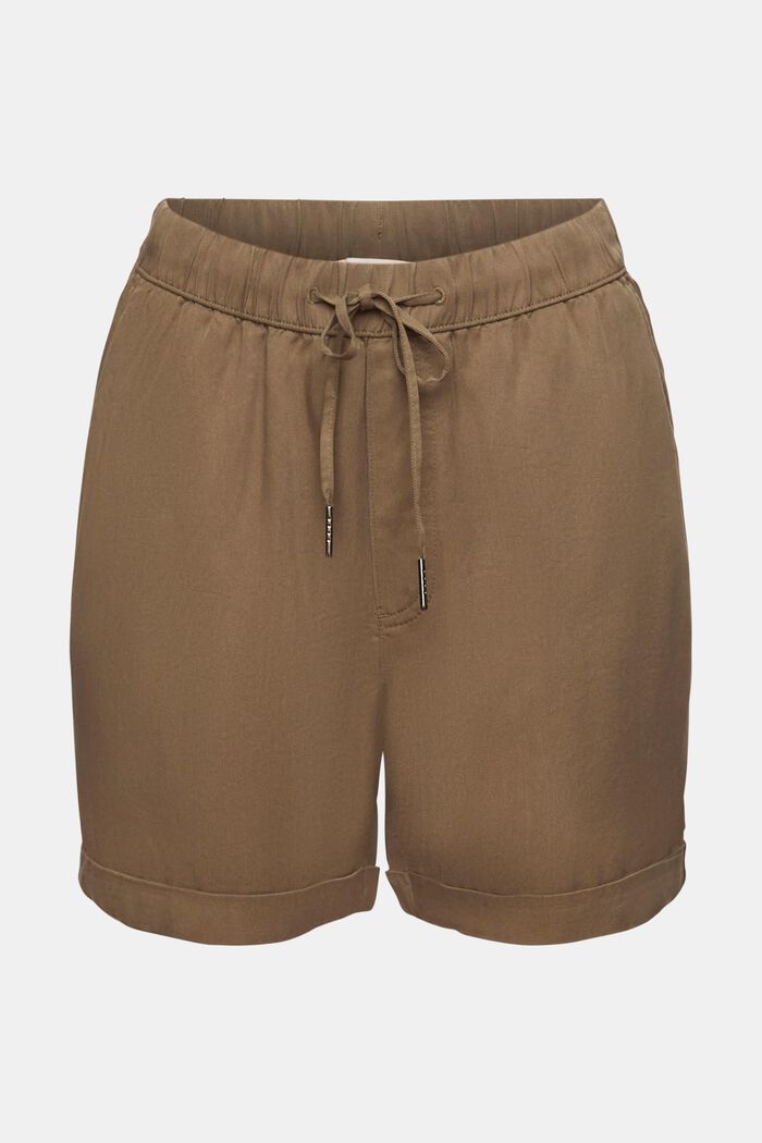 Pantalón corto TENCEL™ con lazada en la cintura, KHAKI GREEN, detail image number 7
