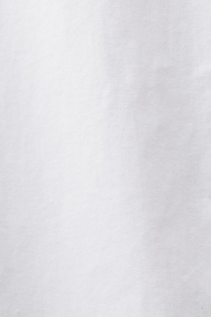 Camisa de algodón con cuello mao, WHITE, detail image number 4